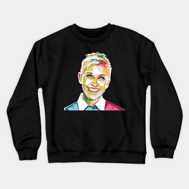 Geometric Celebrity Ellen DeGeneres Crewneck Sweatshirt by Rebus28